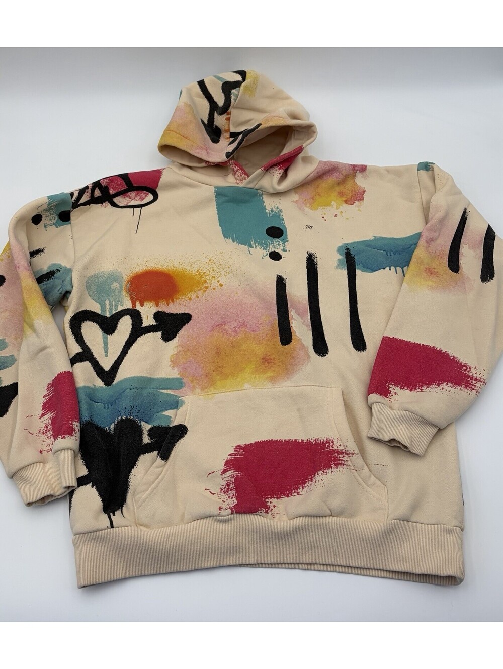 Pacsun Mens Size M Scap Art Hoodie-Colorful-All Cotton-Kangaroo Pockets